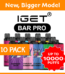 IGET AU|10 PACK – IGET BAR PRO – 10000 PUFFS